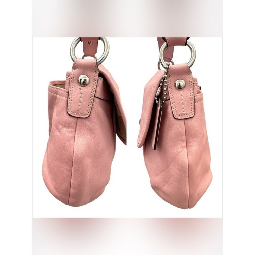 Coach Baby Pink Y2K Soho Pleated Flap Shoulder Bag Silver Hardware - Picture 2 of 15